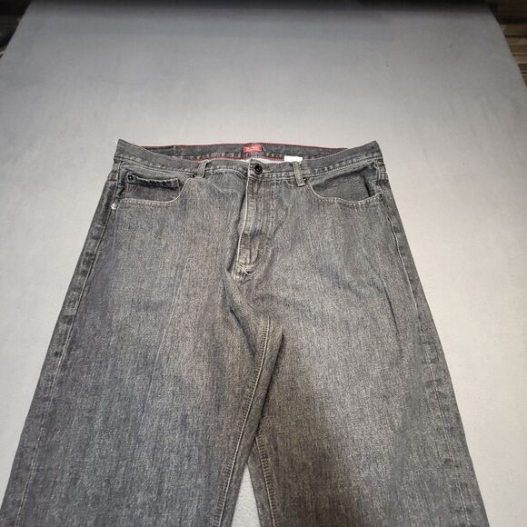 Sean John Jeans Mens 38x30 Black Hamilton Straight Leg Distressed Denim - Picture 2 of 10